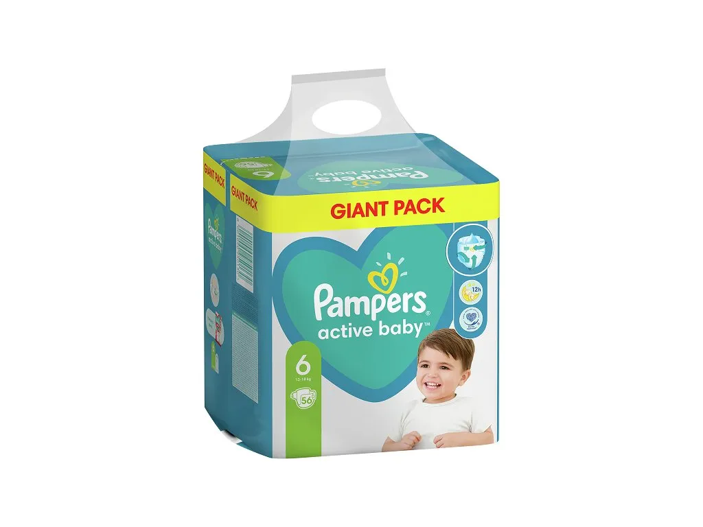 PAMPERS Active baby, vel. 6, 56ks, cena za balení