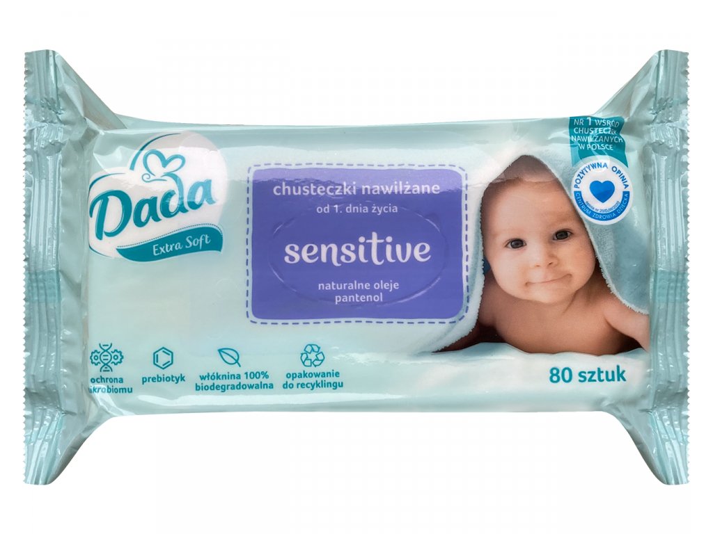 Dada Extra Soft vlhčené ubrousky Sensitive - 80 ks, cena za balení