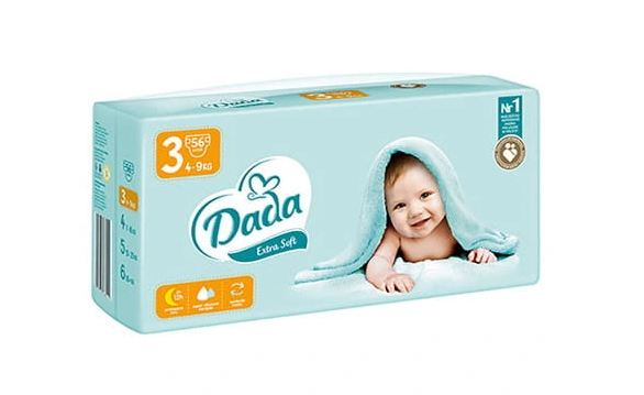 Dada plenky Extra Soft, vel. 3 MIDI, 4‑9 kg, 56ks, cena za balení