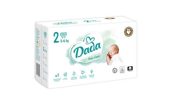 DADA plenky Pure Care 3-6 kg, Velikost 2, 35 ks, cena za balení