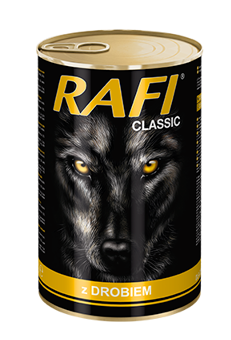 Rafi konzerva pro psy 45%masa, 1250g, kuřecí, cena za ks