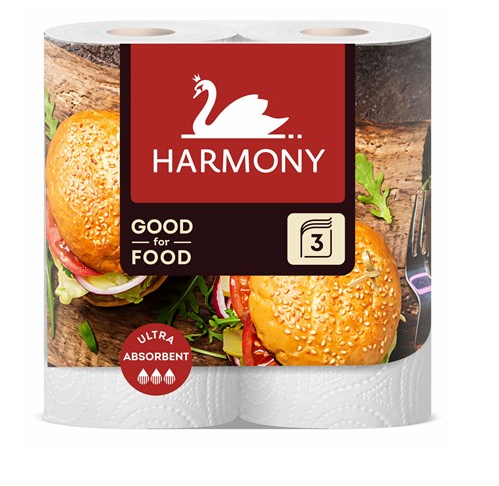 Harmony Kuchyňské utěrky Good for Food 3-vrstvé 2 ks, cena za belní