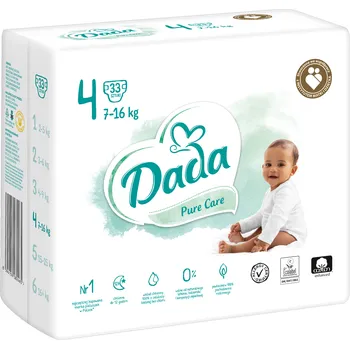 DADA plenky Pure Care velikost 4, 7-16 kg, 33 ks, cena za balení